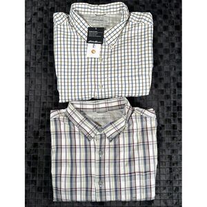 Eddie Bauer Men's Classic Voyager Flex Checkered Shirt Size‎ 2XLT New Lot Of 2